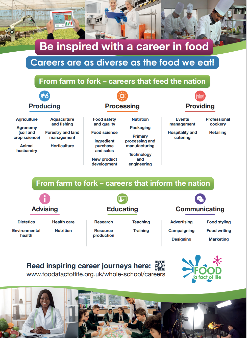 Careers in food poster - available as a PDF below